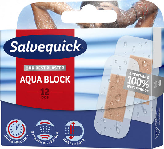 Plåster Salvequick Aqua Block / 12