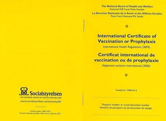 Vaccinationshäfte International Gula febern