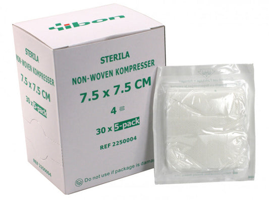 Kompress NonWoven 5-pack Steril 7,5 x 7,5cm 4-Lag / 150