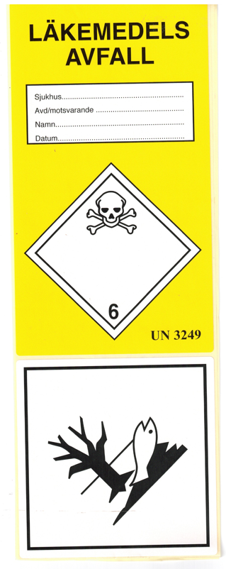 Etikett Läkemedelsavfall / 50