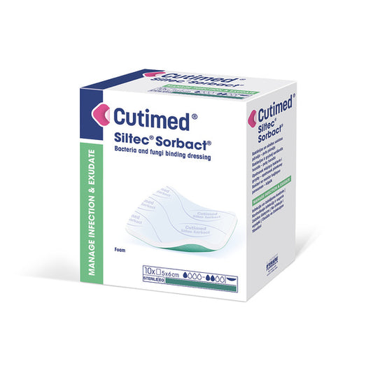 Cutimed Siltec Sorbact Foam Dressing 5 x 6cm / 10