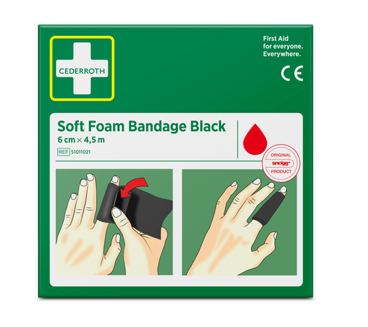 Cederroth Soft Foam Bandage Svart 6cm x 4,5m