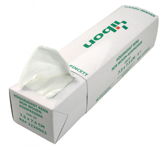 Kompress NonWoven 7,5 x 7,5cm 4-Lag  Dispenserbox / 150