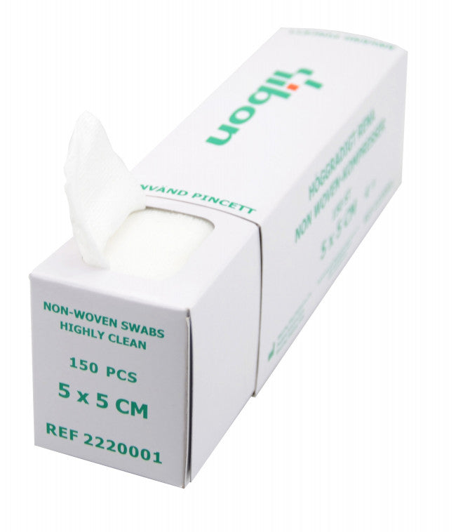 Kompress NonWoven 5 x 5cm 4-Lag Dispenserbox / 150