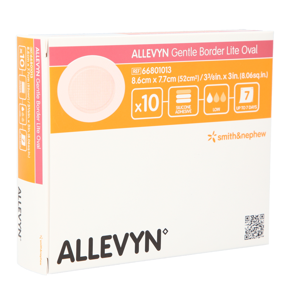 Allevyn Gentle Border Lite Oval 8,6 x 7,7cm / 10