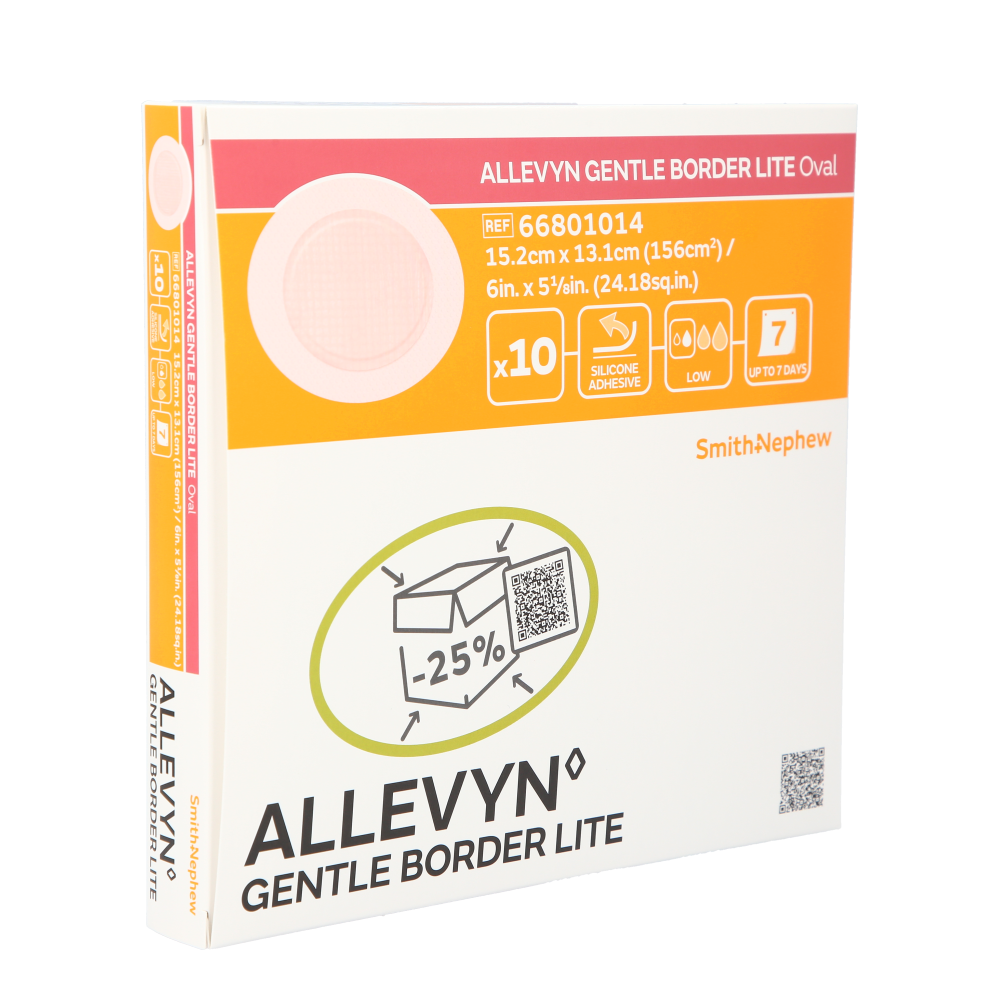 Allevyn Gentle Border Lite Oval 13,1 x 15,2cm / 10