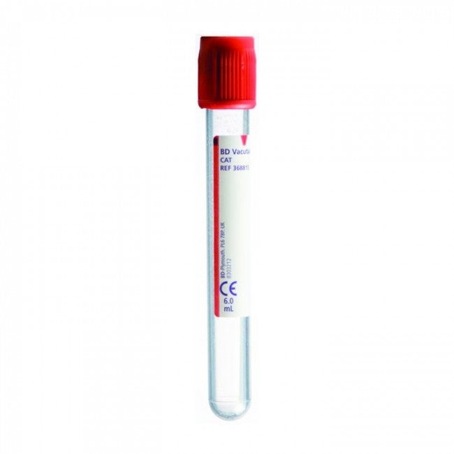 Venprovtagningsrör Röd 6ml 13x100mm Serum/Koag / 100