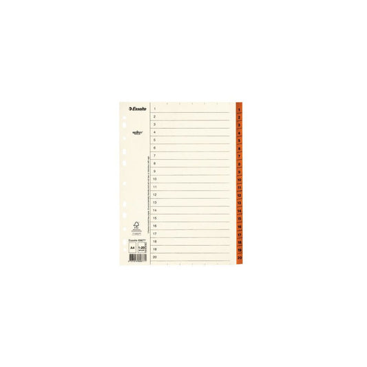 Pappregister Servo A4 1-20 Brun