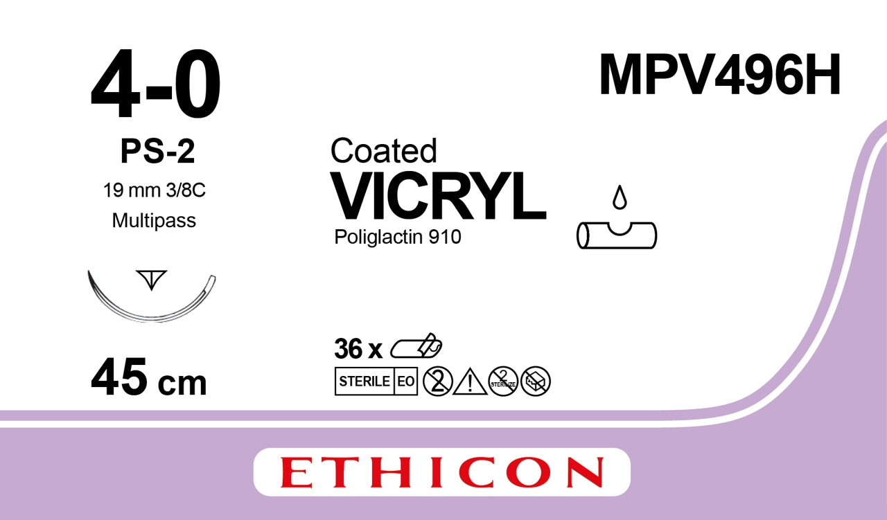 Vicryl Sutur 4-0 PS-2 45cm Ofärgad / 36