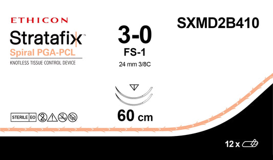 Stratafix PGA-PCL Sutur 3-0 FS-1 30cm Ofärgad / 12