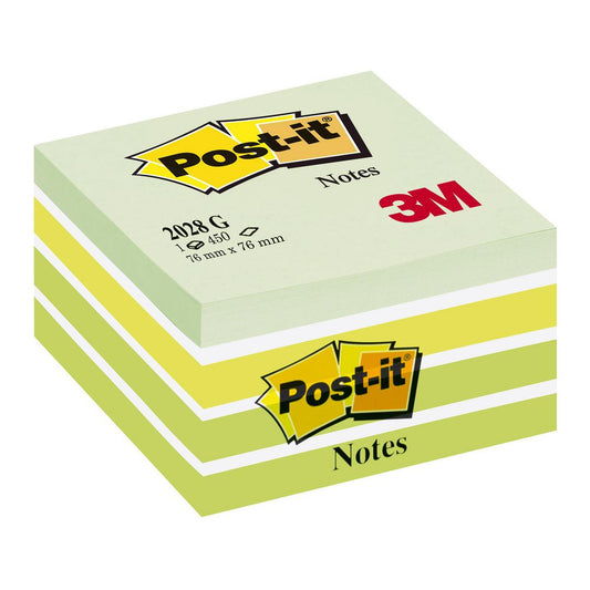 Notes Post-it Kub 76 x 76mm Grön/Vit