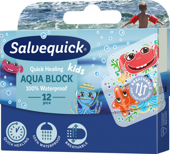 Plåster Salvequick Aqua Block Kids / 12