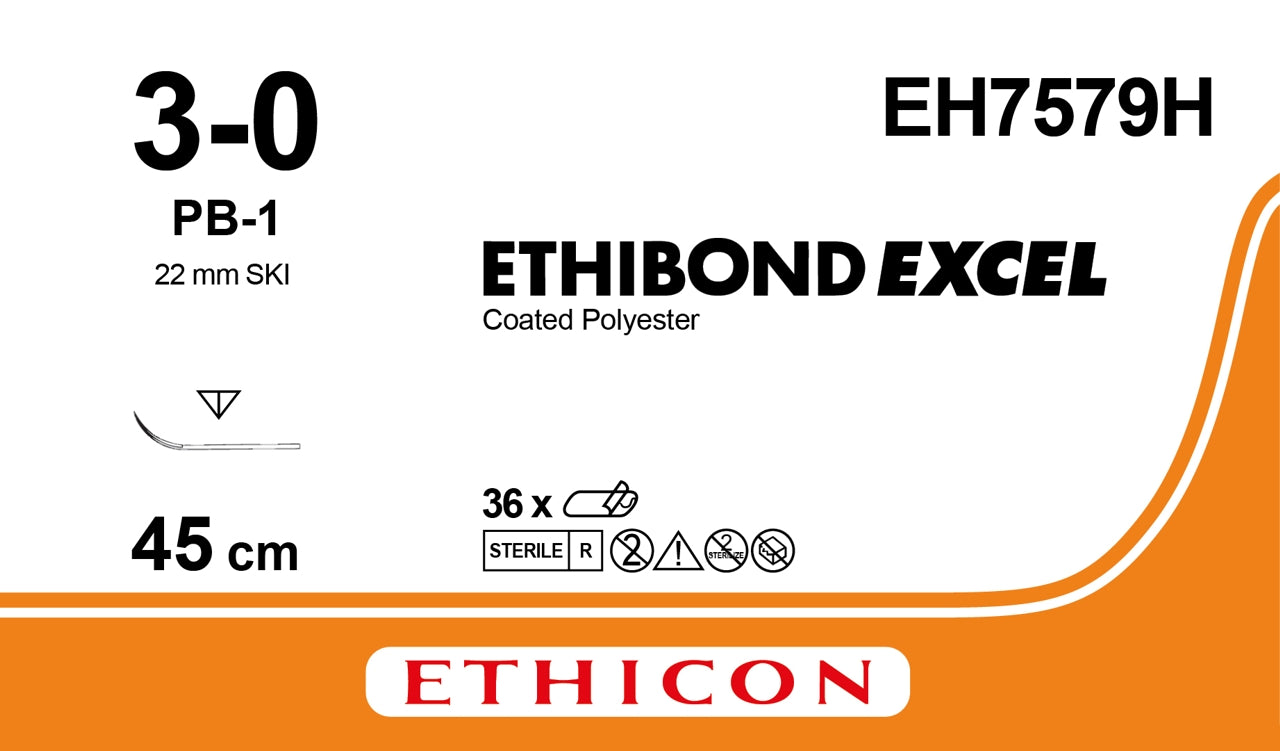 Ethibond Excel Sutur 3-0 PB-1 45cm Grön / 36