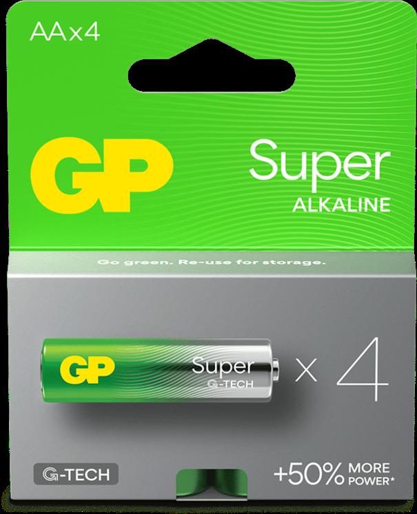 Batteri GP Super G-Tech Alkaline LR6 AA / 4