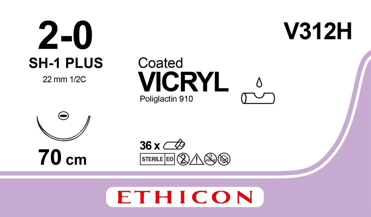 Vicryl Sutur 2-0 SH-1 70cm Lila / 36