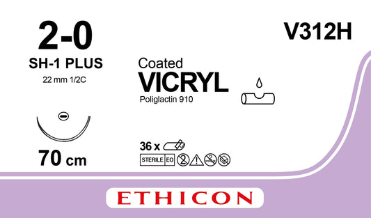 Vicryl Sutur 2-0 SH-1 70cm Lila / 36