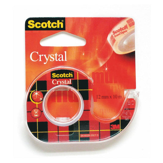 Tejp Scotch Crystal med hållare 12mm x 10m