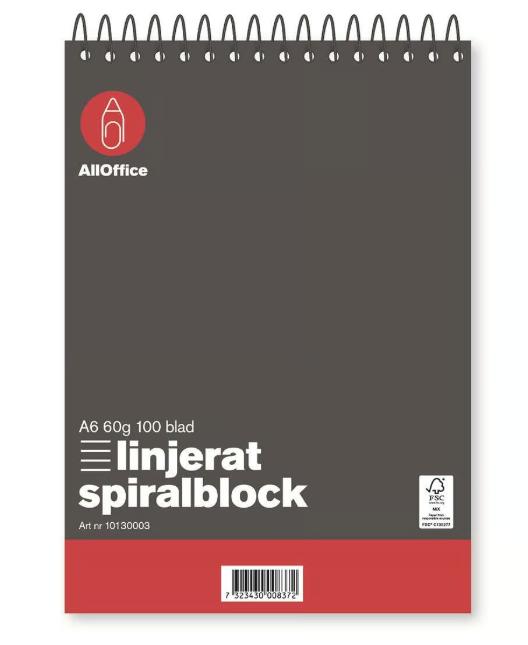 Spiralblock A6 Linjerat / 10